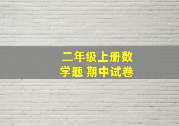 二年级上册数学题 期中试卷